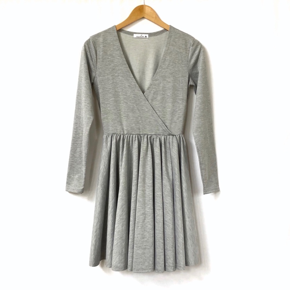 Gray Fit and Flare Dress - Picture 5 of 7